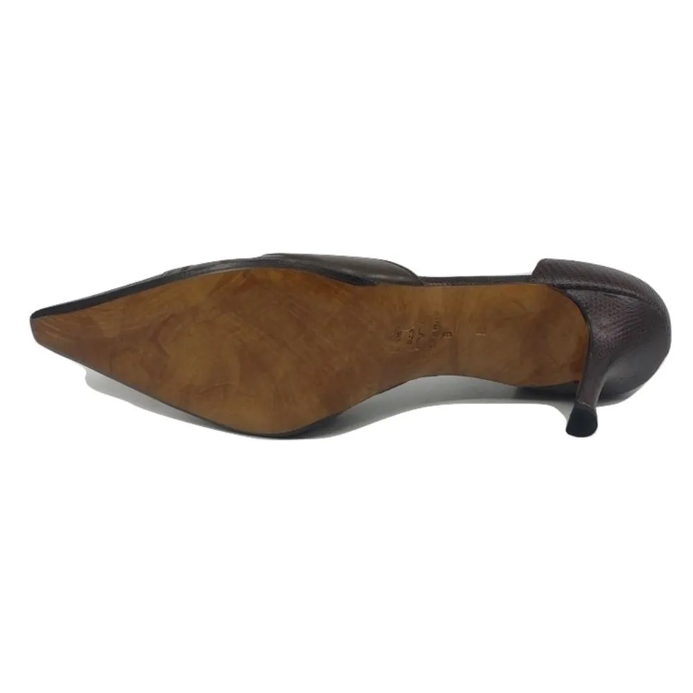 2542 Nappa Lizard Brown Leather Versani Pumps