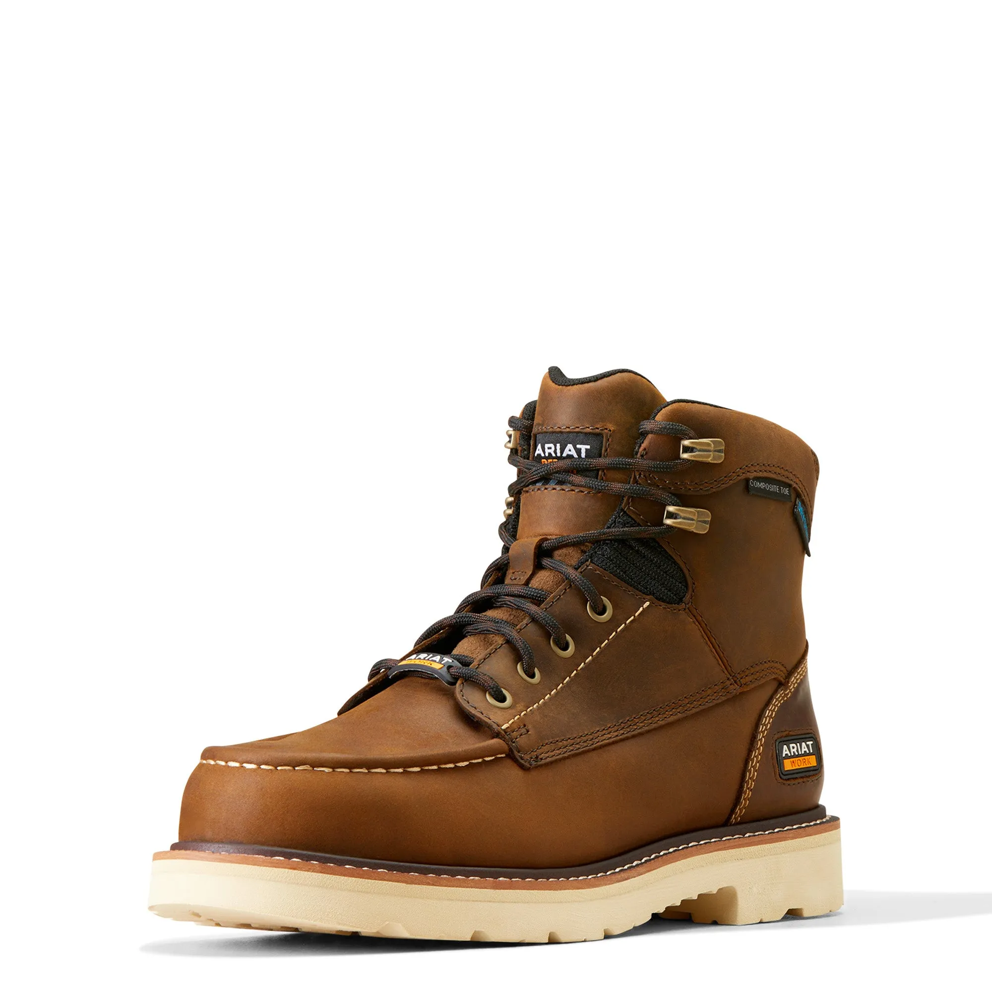 Ariat Rebar Lift 6" Waterproof Composite Toe Distressed Brown Work Boot