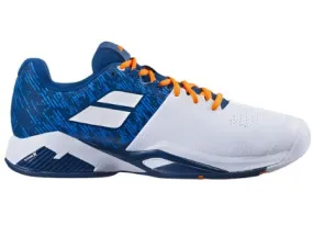 Babolat Men's Propulse Blast All Court Tennis Shoes - White/Dark Blue