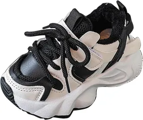 Baby Boys Girls Breathable Casual Sneakers Outdoor Sports Lace-Up Chunky Platform Running Tennis Shoes for Kids