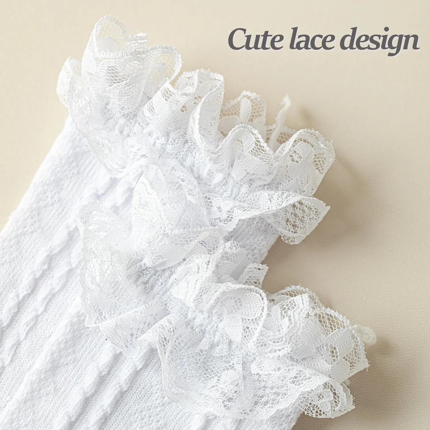 BIVOLU Womens Crew Socks Lace Ruffle Frilly Cotton Cute Princess Ankle Dress Socks for Girl 6 Pack
