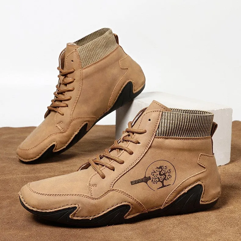 Bootara Men’s Best Selling High-Top Sock Lace-Up Chelsea Boots