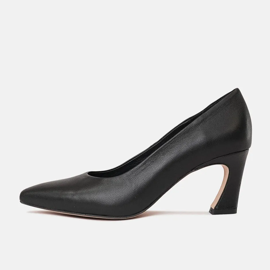 Charli Black Leather Heels