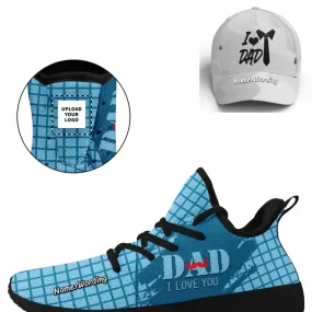 Client Gifts,Personalized Combo Offer for Father's Day, Custom Breathable Shoes and Dad's Love Cap, Best Gift for Dad/Father