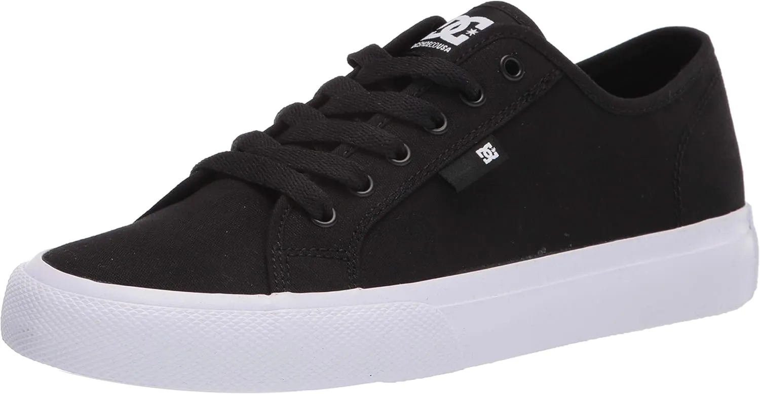 DC mens Manual Skate Shoe, Black/White, 7 US