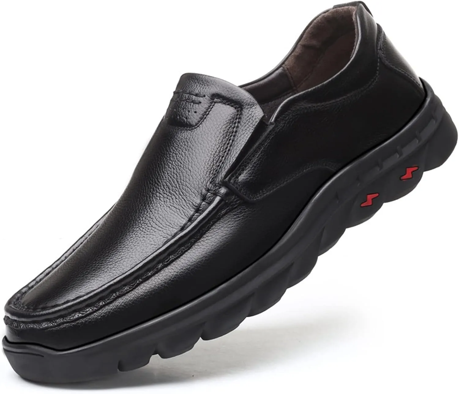 Driving Moccasins for Men Stitching Details Breathable Genuine Leather Resistant Flat Heel Anti-Slip Flexible Lightweight Driving Slip on for Any Attire