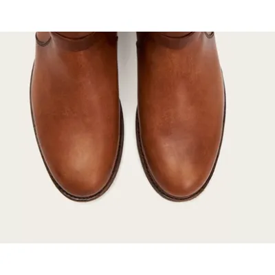 Frye Women Melissa Belted Tall Light Cognac Riding Boots 3470568-LTC