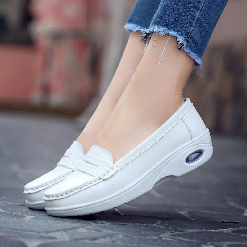 Genuine Leather Casual Wedges