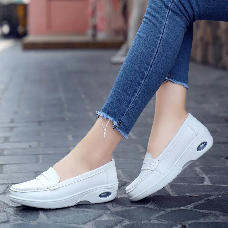 Genuine Leather Casual Wedges
