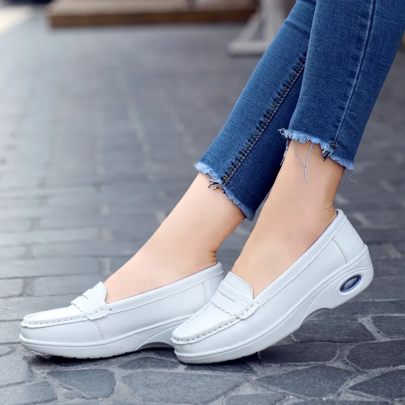 Genuine Leather Casual Wedges