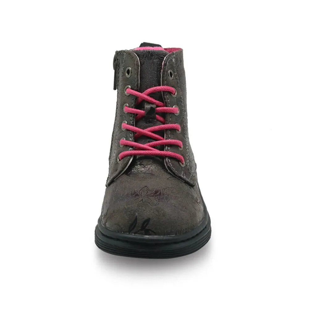 Girls Fashion Lace-up Martin Boots Baby Girl Classic Orthopedic Ankle Boots with Zipper Children's Autumn Spring Shoes