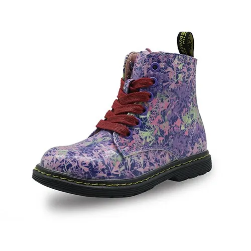 Girls Fashion Lace-up Martin Boots Baby Girl Classic Orthopedic Ankle Boots with Zipper Children's Autumn Spring Shoes