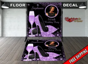 High Heels Floor Decal, High Heels Floor Sticker, High Heels Decal, High Heels Decal, High Heels Birthday Decal, High Heels Purple