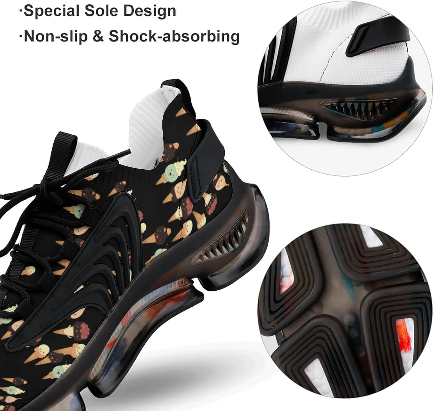 Ice Cream Mens Sneakers Running Shoes Lightweight Athletic Shoes for Jogging Walking Gym