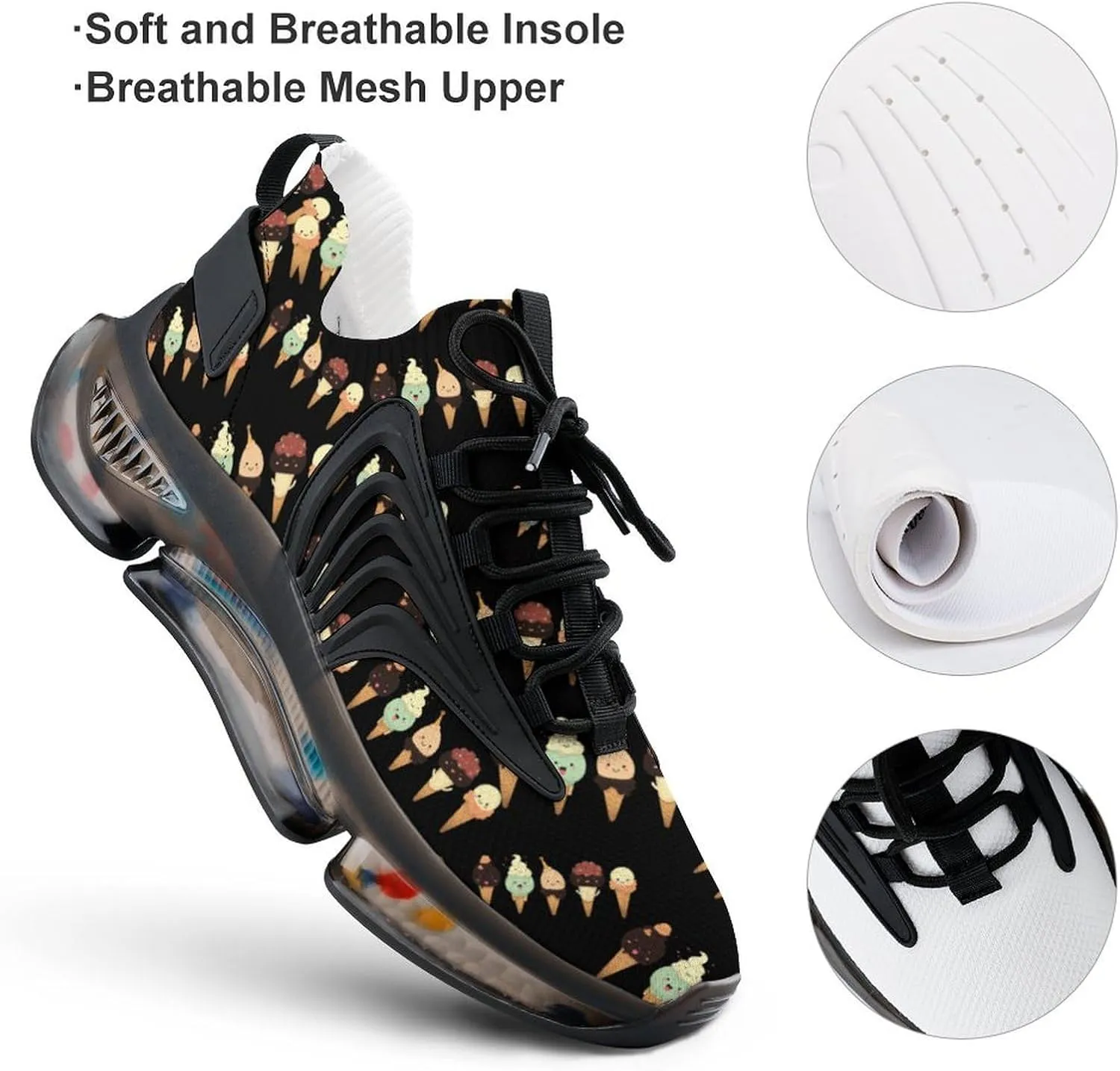 Ice Cream Mens Sneakers Running Shoes Lightweight Athletic Shoes for Jogging Walking Gym