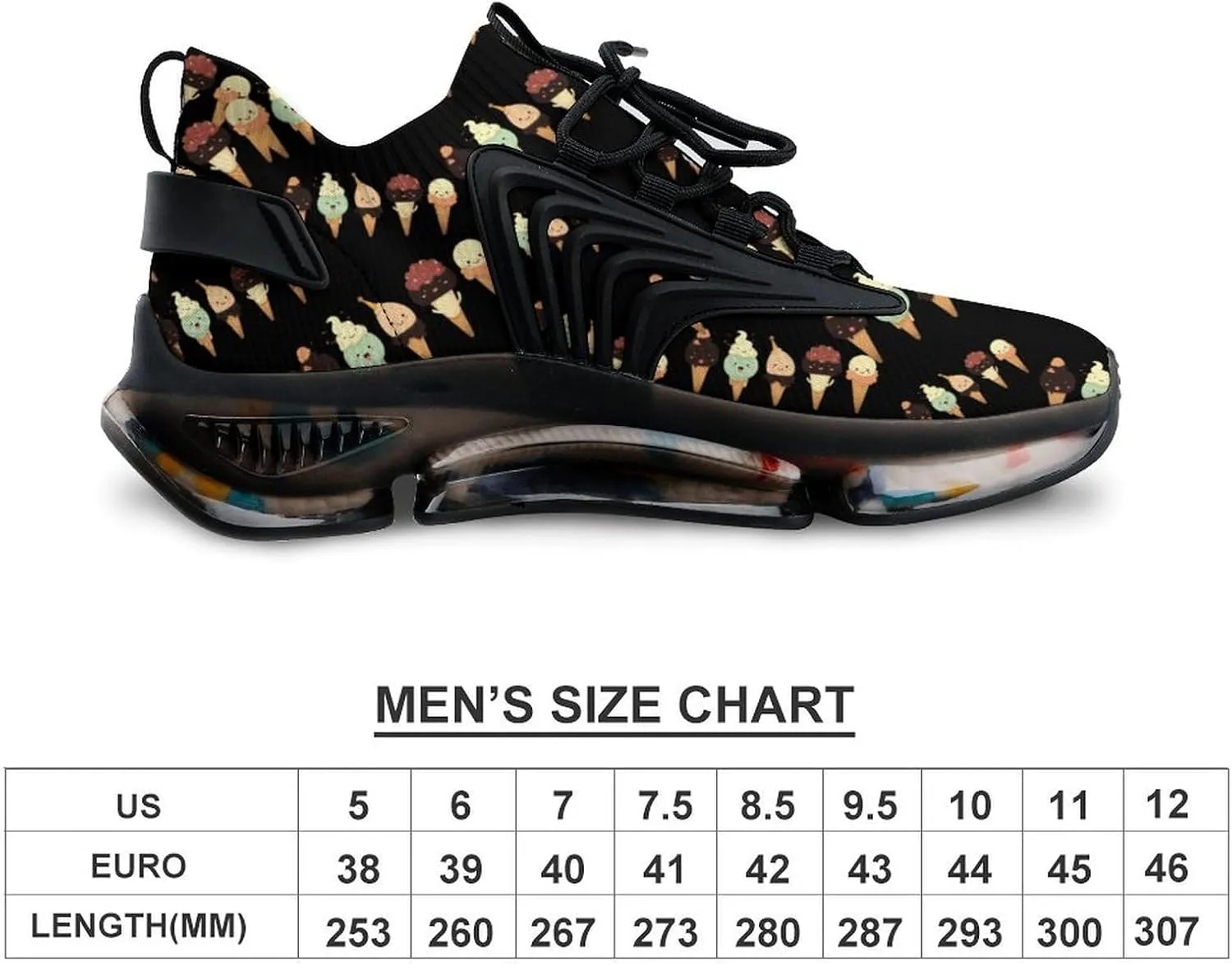 Ice Cream Mens Sneakers Running Shoes Lightweight Athletic Shoes for Jogging Walking Gym