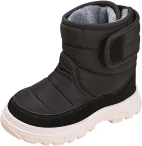 Insulated Snow Shoes For Boy Winter Walking Shoes For Baby Non Slip Plush Lined Ankle Boots Waterproof Hiking Boots