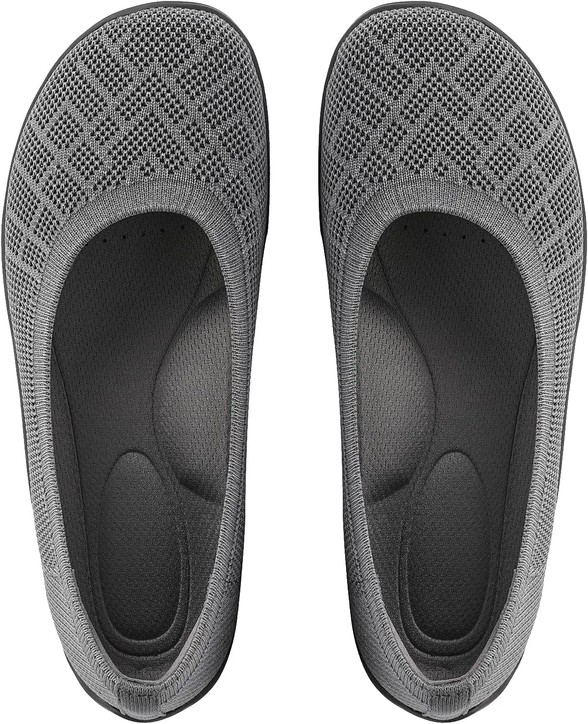 KBZone Womens Flat Shoes Round Toe Knit Ballet Flat Comfort Dressy Flat Walking Shoes