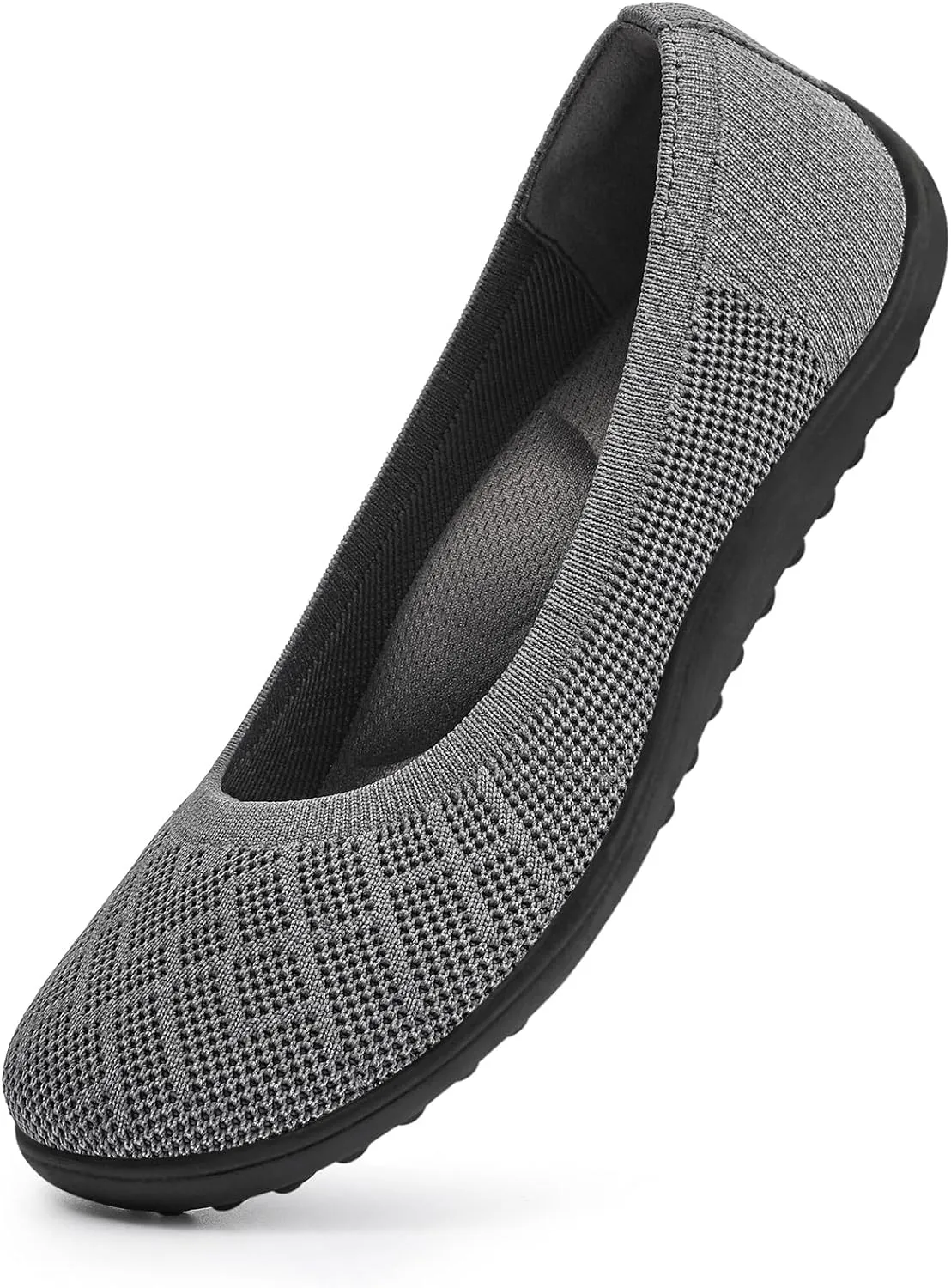 KBZone Womens Flat Shoes Round Toe Knit Ballet Flat Comfort Dressy Flat Walking Shoes