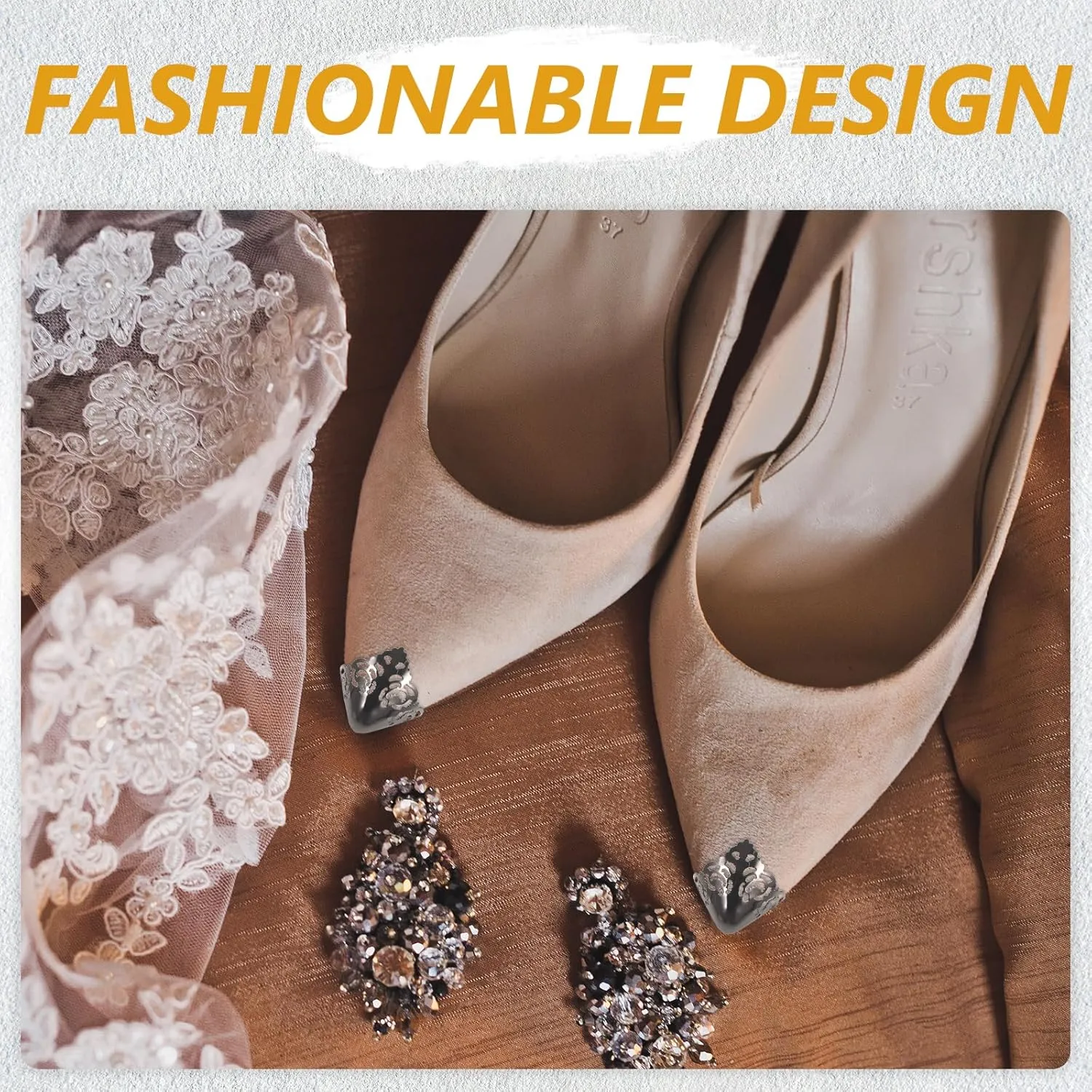 KESYOO 3Pairs Metal Shoes Pointed Protector High Heels Toe Cap Cowboy Boot Tips Elegant High Heels Tip Cover