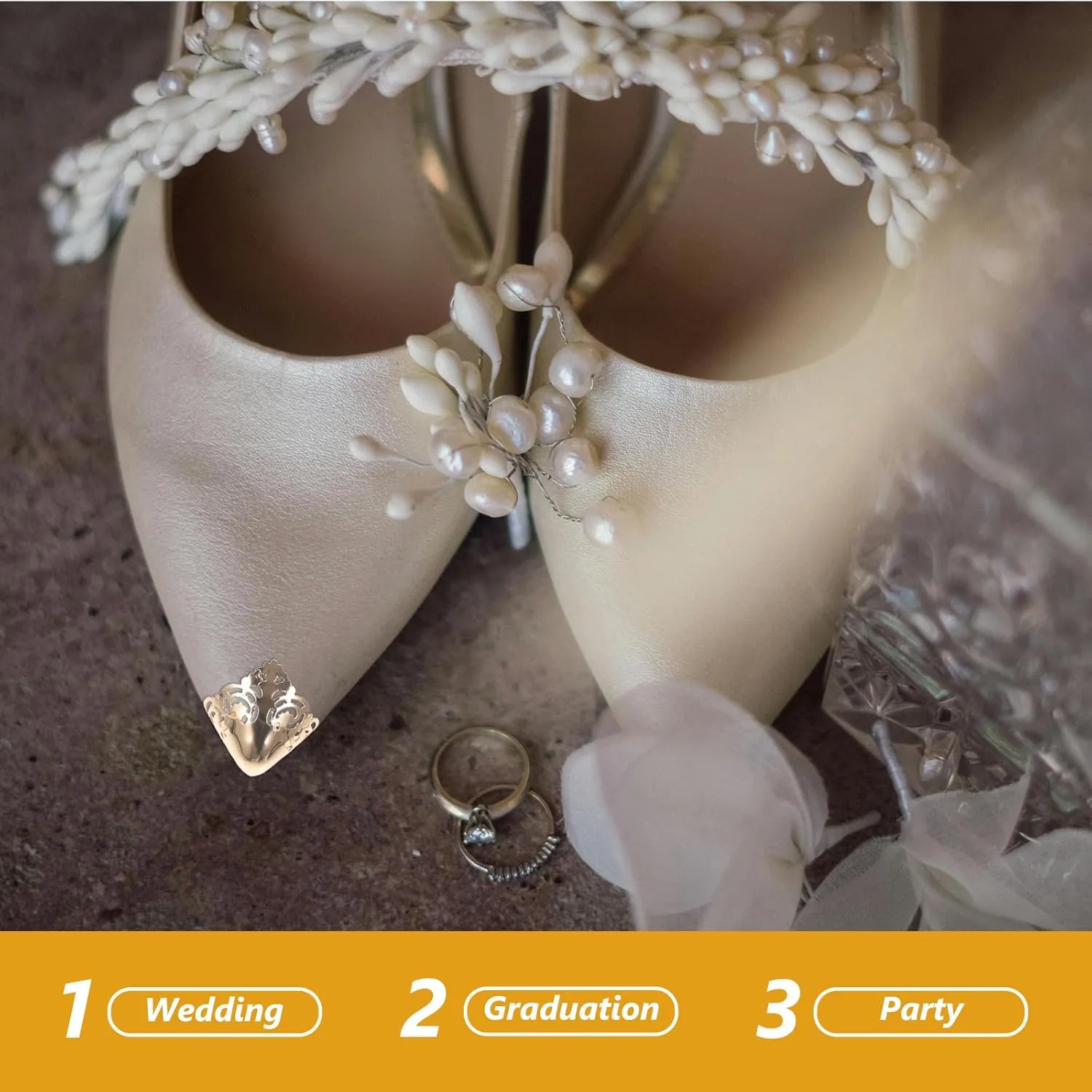 KESYOO 3Pairs Metal Shoes Pointed Protector High Heels Toe Cap Cowboy Boot Tips Elegant High Heels Tip Cover