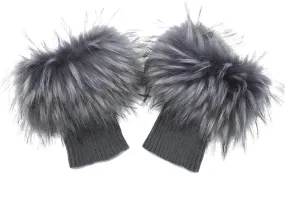 LA CARRIE Women Faux Fur Plush Leg Warmers Short Furry Fuzzy Leg Cuffs Girls Winter Knitted Boot