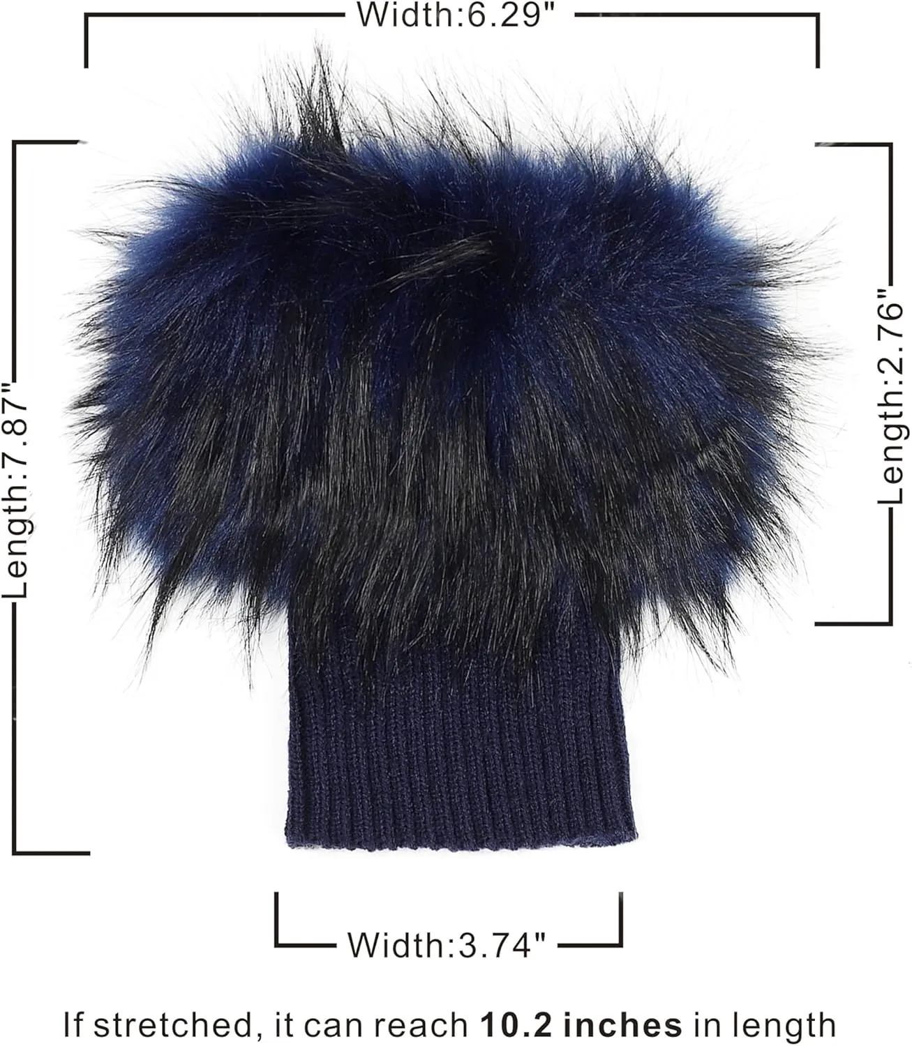 LA CARRIE Women Faux Fur Plush Leg Warmers Short Furry Fuzzy Leg Cuffs Girls Winter Knitted Boot