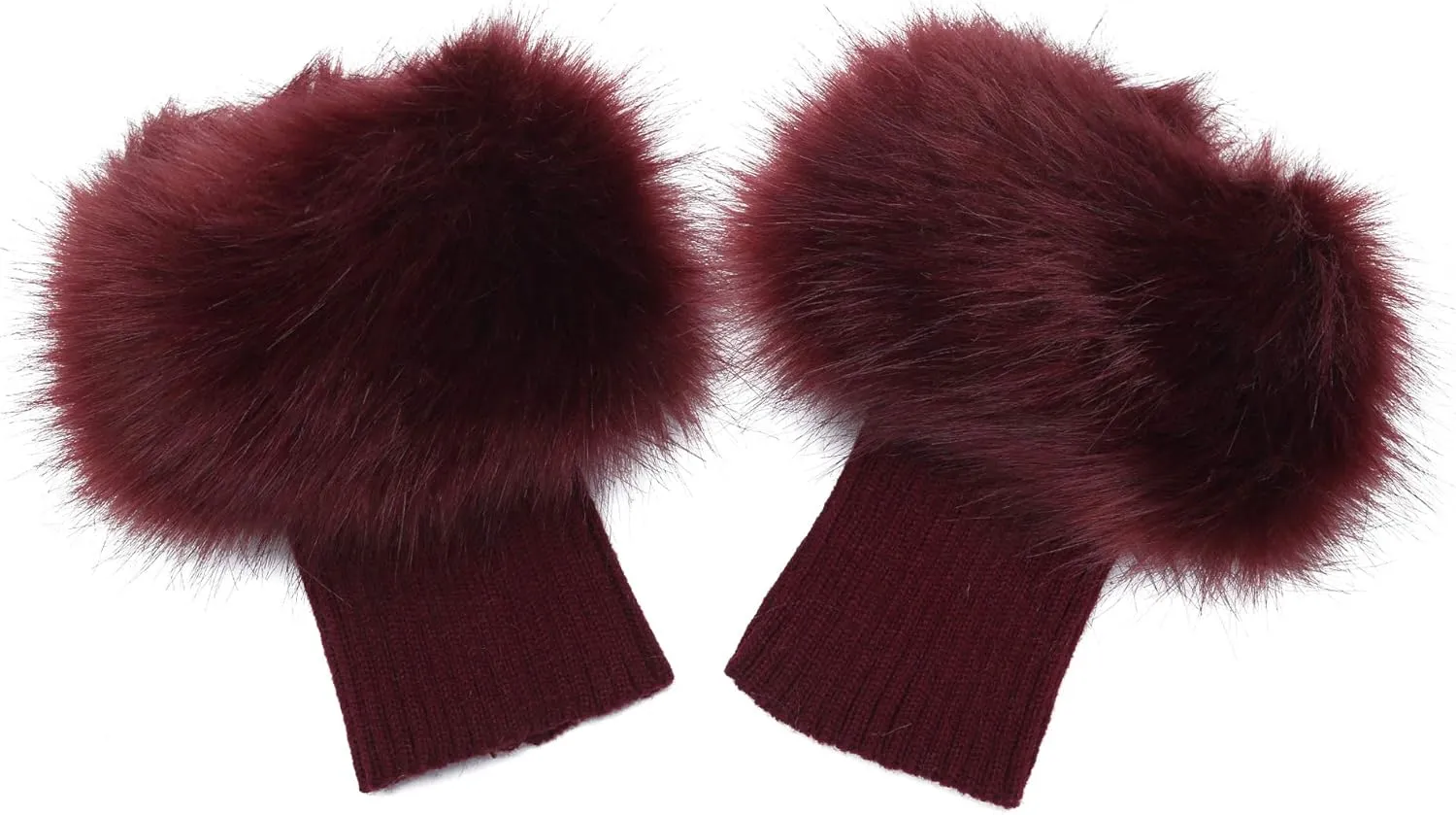 LA CARRIE Women Faux Fur Plush Leg Warmers Short Furry Fuzzy Leg Cuffs Girls Winter Knitted Boot