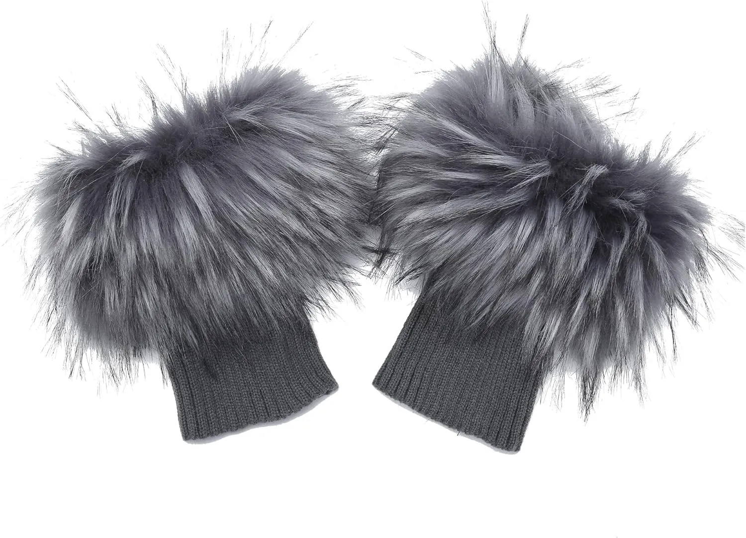 LA CARRIE Women Faux Fur Plush Leg Warmers Short Furry Fuzzy Leg Cuffs Girls Winter Knitted Boot