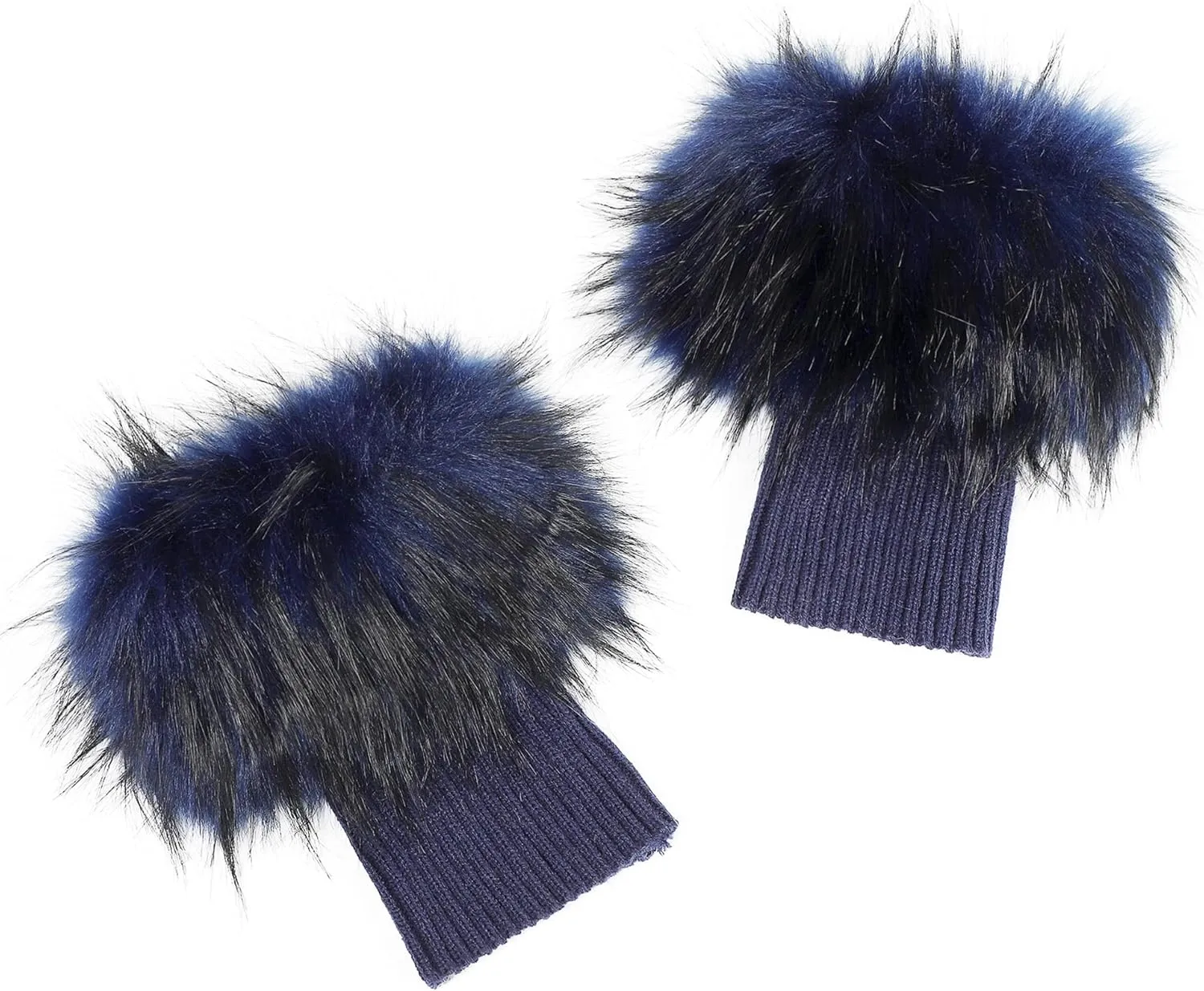 LA CARRIE Women Faux Fur Plush Leg Warmers Short Furry Fuzzy Leg Cuffs Girls Winter Knitted Boot