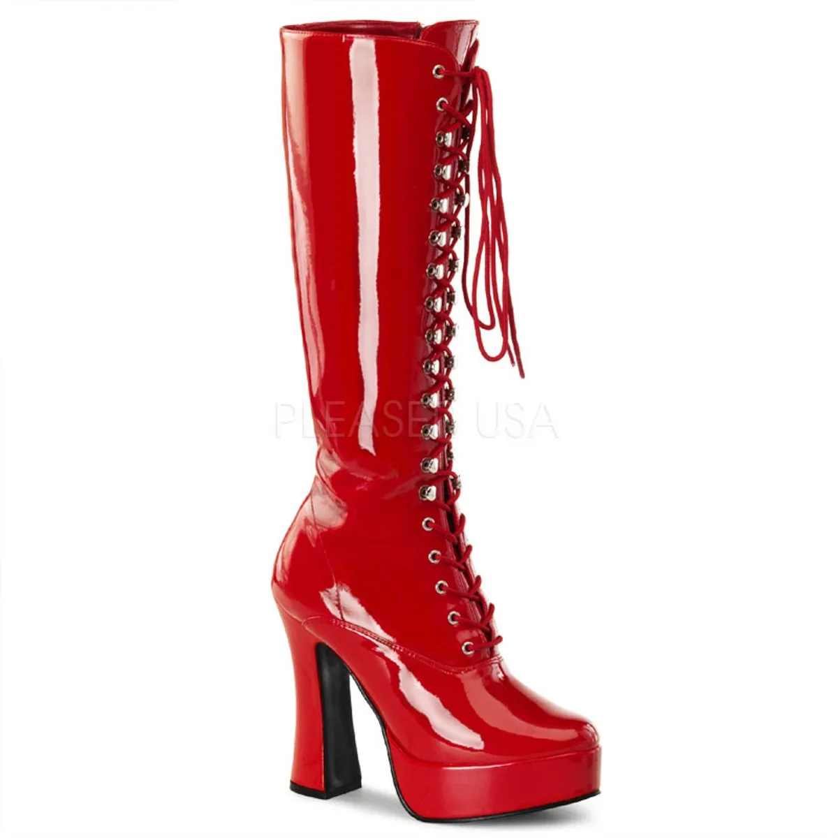 Lace-Up Platform Knee Boot with 5-inch Chunky Heel ELECTRA-2020