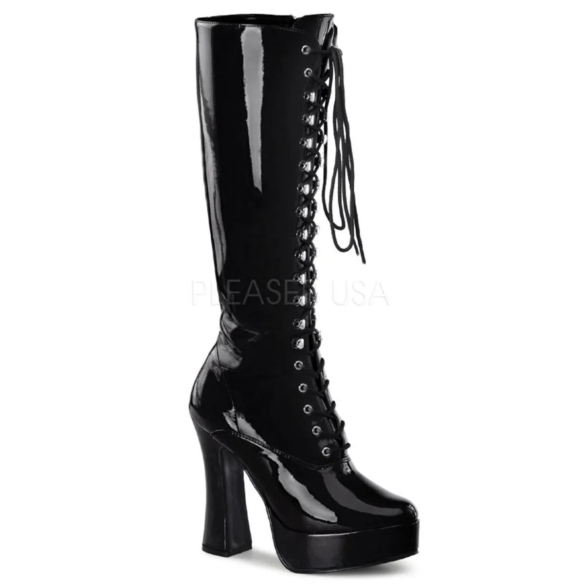 Lace-Up Platform Knee Boot with 5-inch Chunky Heel ELECTRA-2020
