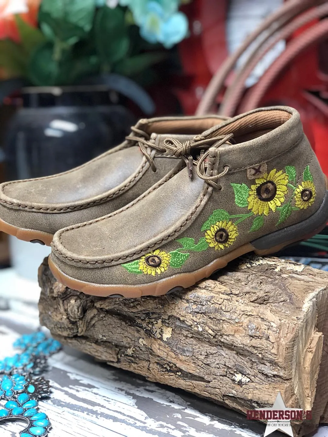 Ladies Bomber Driving Moc ~ Sunflowers