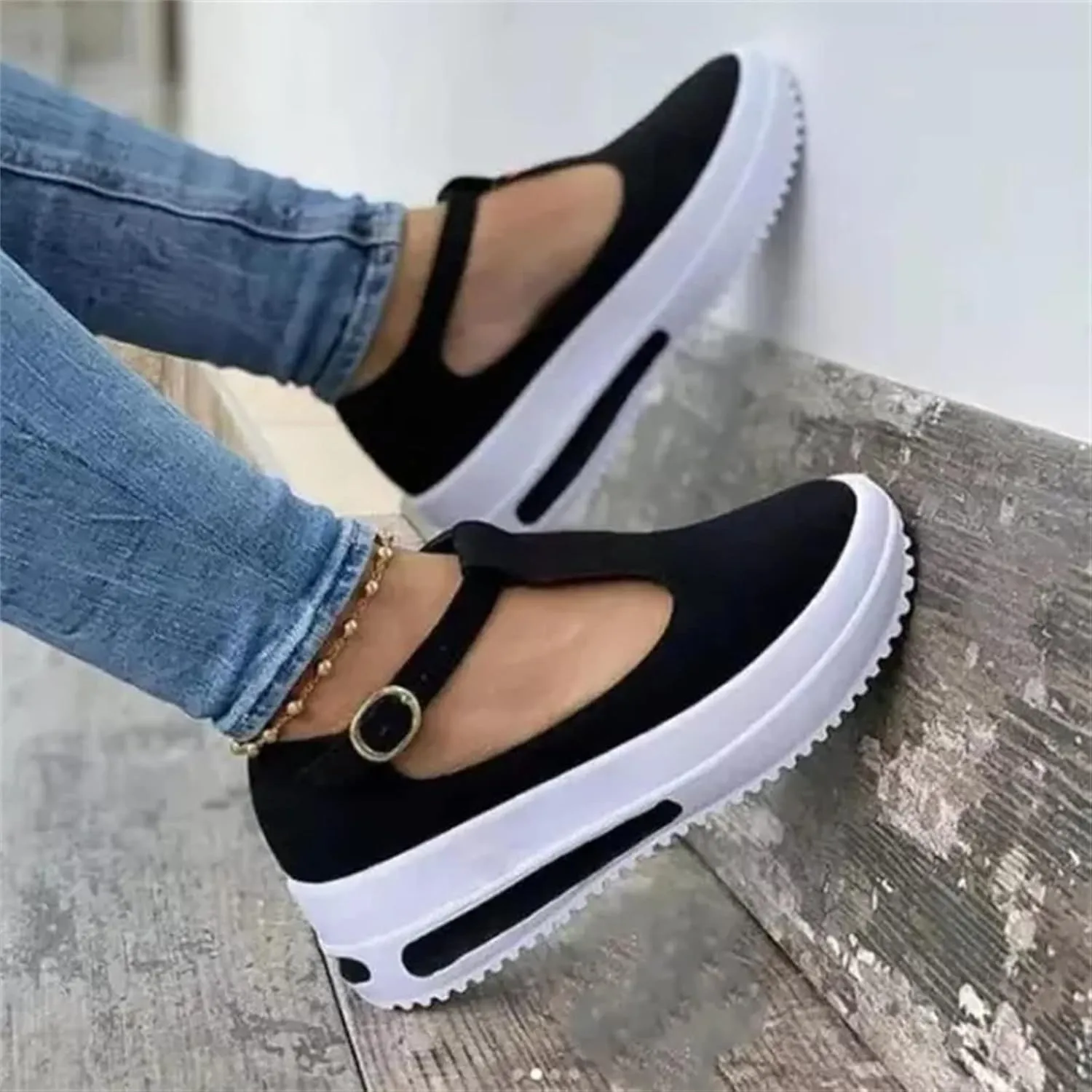 Lausiuoe Womens Shoes Dressy Casual Flats Loafers Fashion Canvas Shoes Non-Slip Casual Comfortable Walking Slip On Sneakers