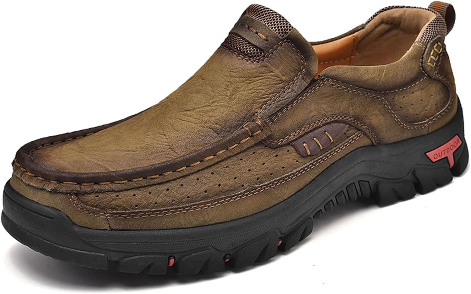 Men's Casual Sports Walking Shoes Cowhide Waterproof Outdoor Casual Shoes Breathable Leather Lightweight Loafers Classic Men's Casual Leather Shoes