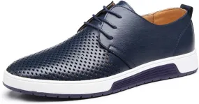 Men's Comfortable Casual Formal Oxford Shoes Business Formal Lace-up Casual Leather Shoes Fashionable Simple Style Casual Shoes