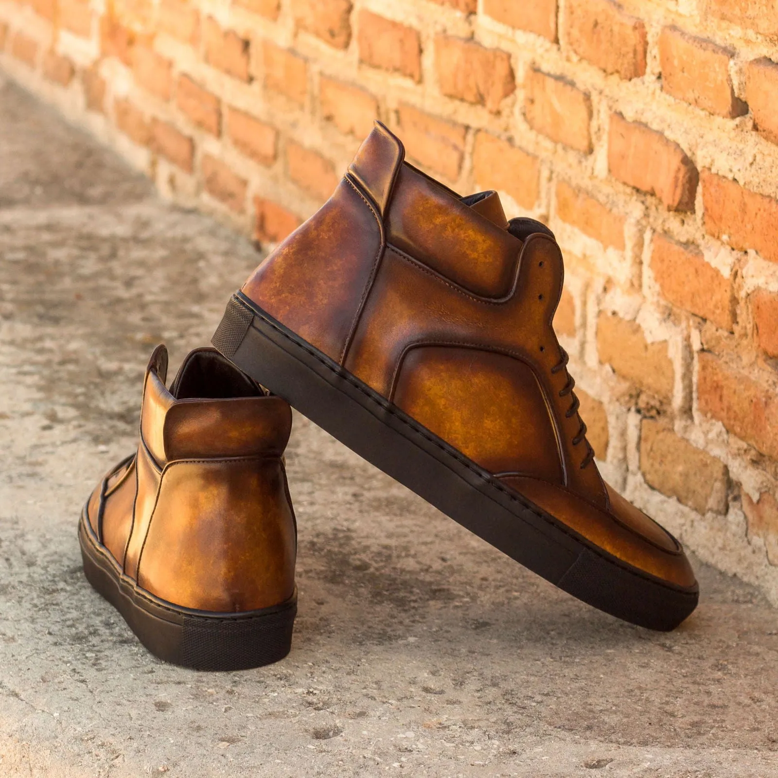Men's High Top Multi Sneakers Patina Wide Plus Size 3387
