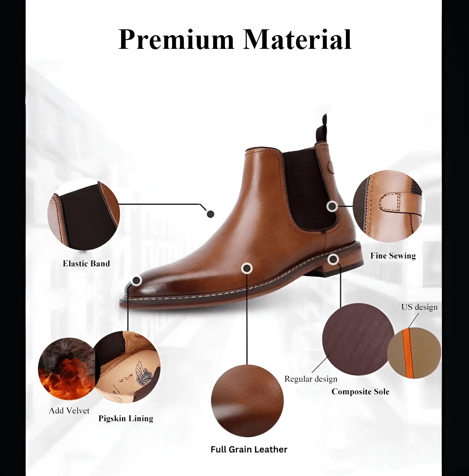 Men's Italian Chelsea Boots Work Shoes Genuine Cow Leather Boot Shoes For Formal Dress Wedding Business Party New