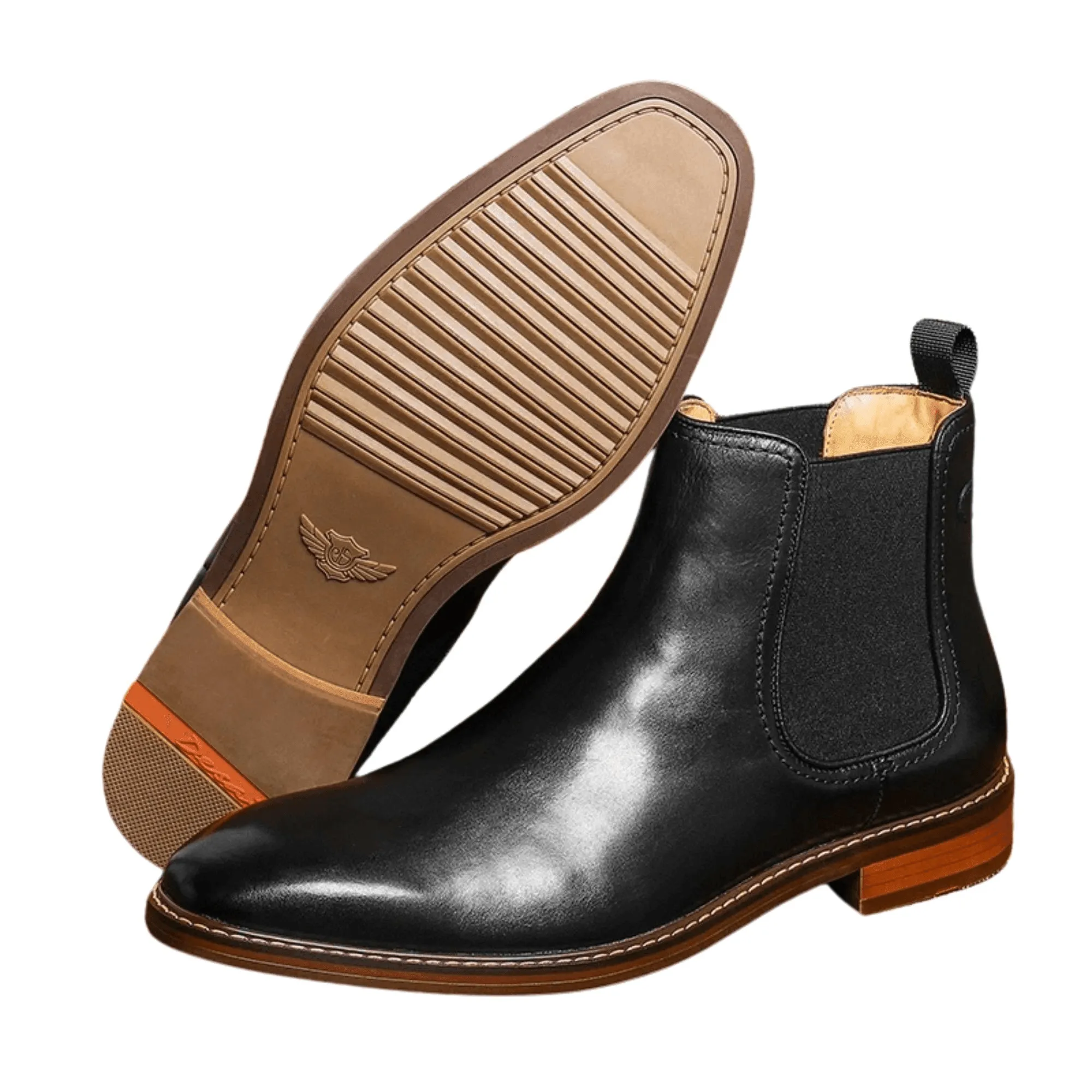 Men's Italian Chelsea Boots Work Shoes Genuine Cow Leather Boot Shoes For Formal Dress Wedding Business Party New