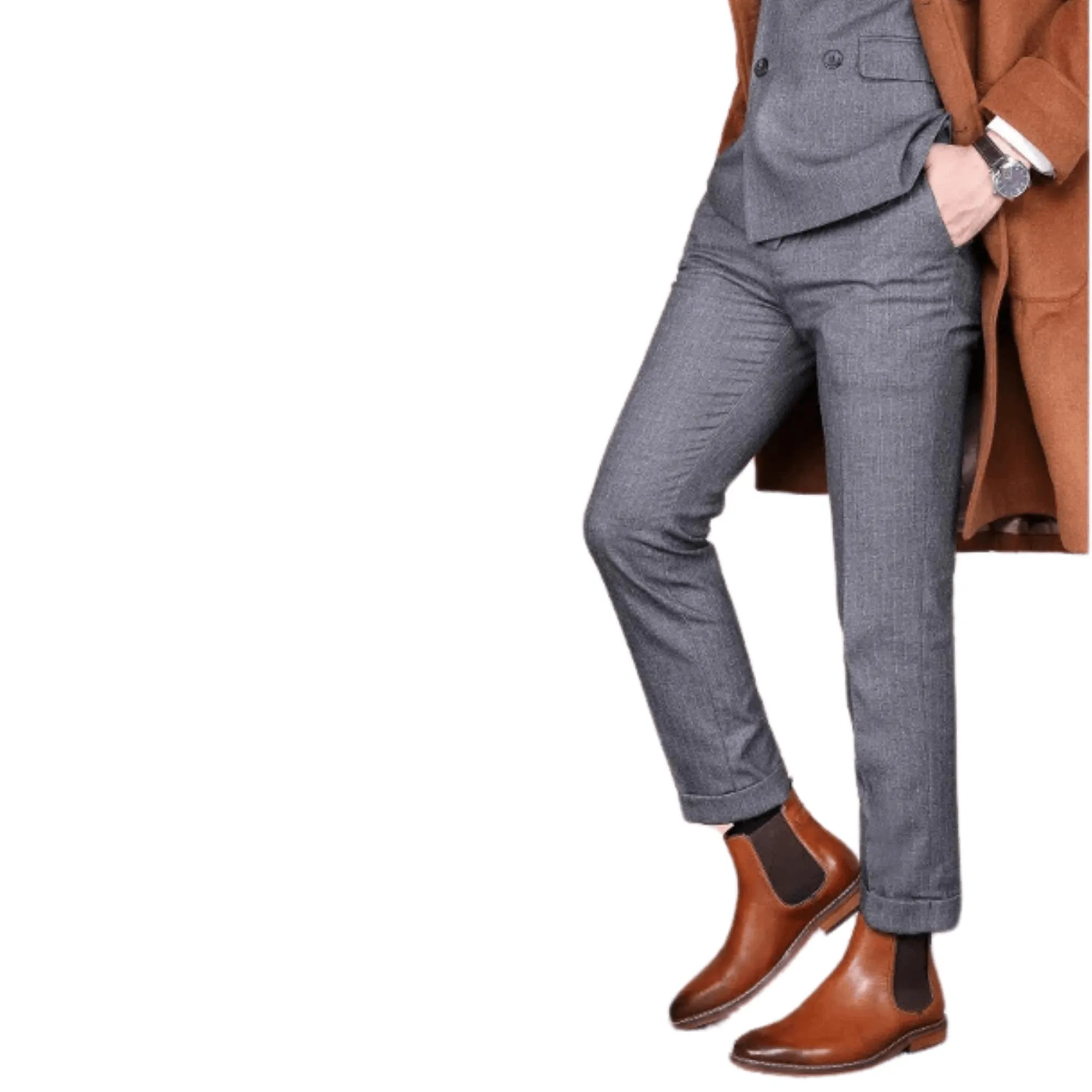 Men's Italian Chelsea Boots Work Shoes Genuine Cow Leather Boot Shoes For Formal Dress Wedding Business Party New