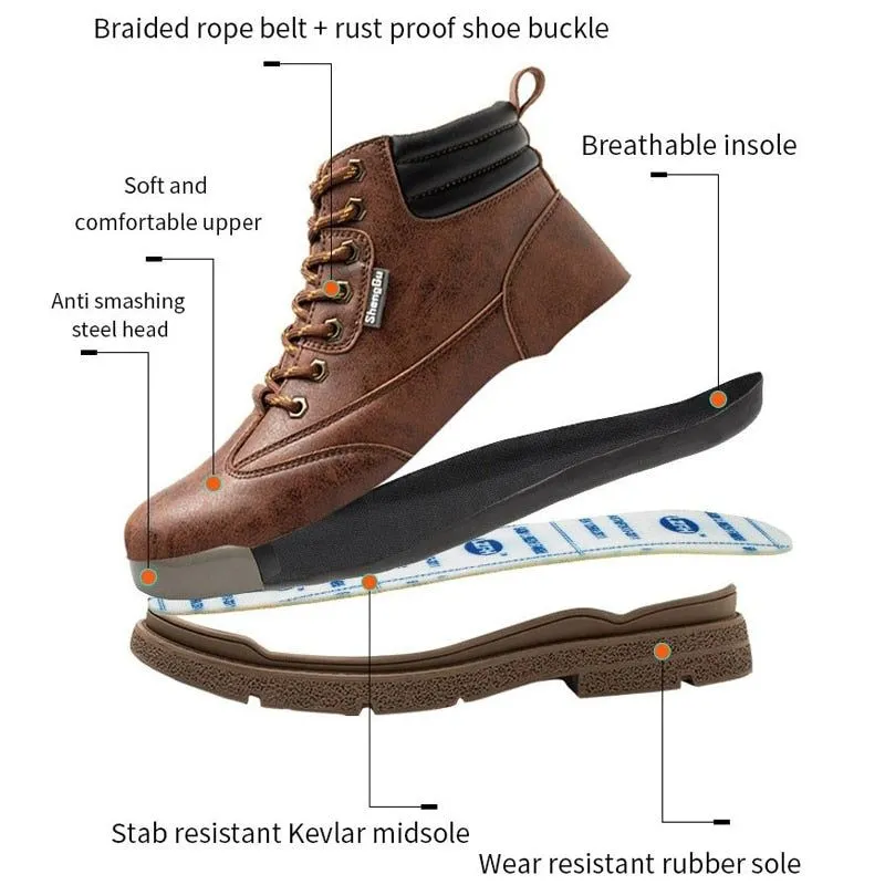 Men's Leather Casual Shoes For Men's MCSK31 Work Safety Boots