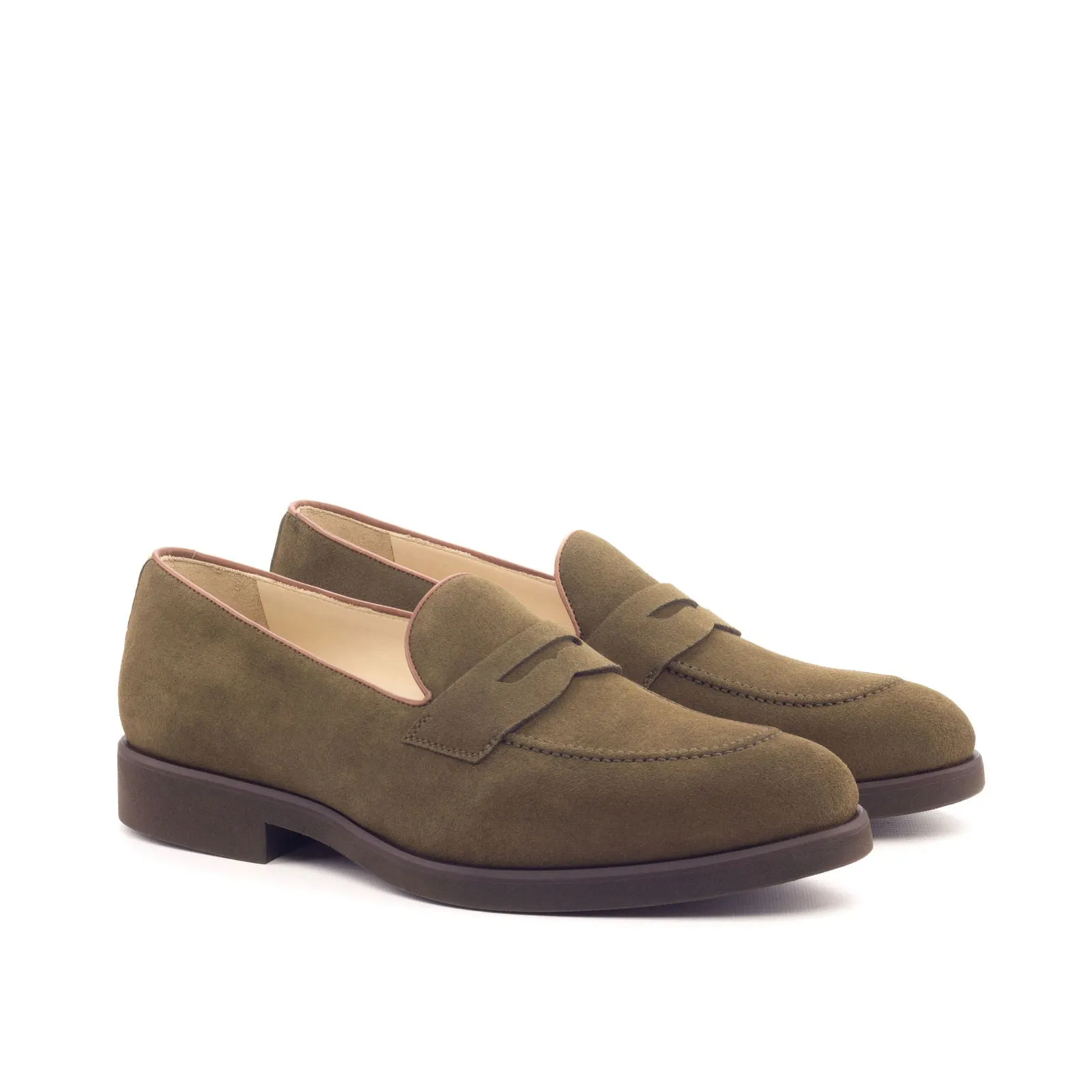 Men's Loafer Leather Shoes Wide Plus Size Brown Green 3170
