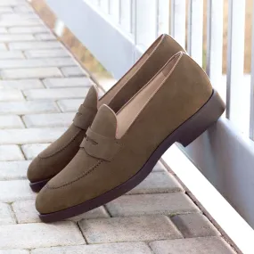 Men's Loafer Leather Shoes Wide Plus Size Brown Green 3170