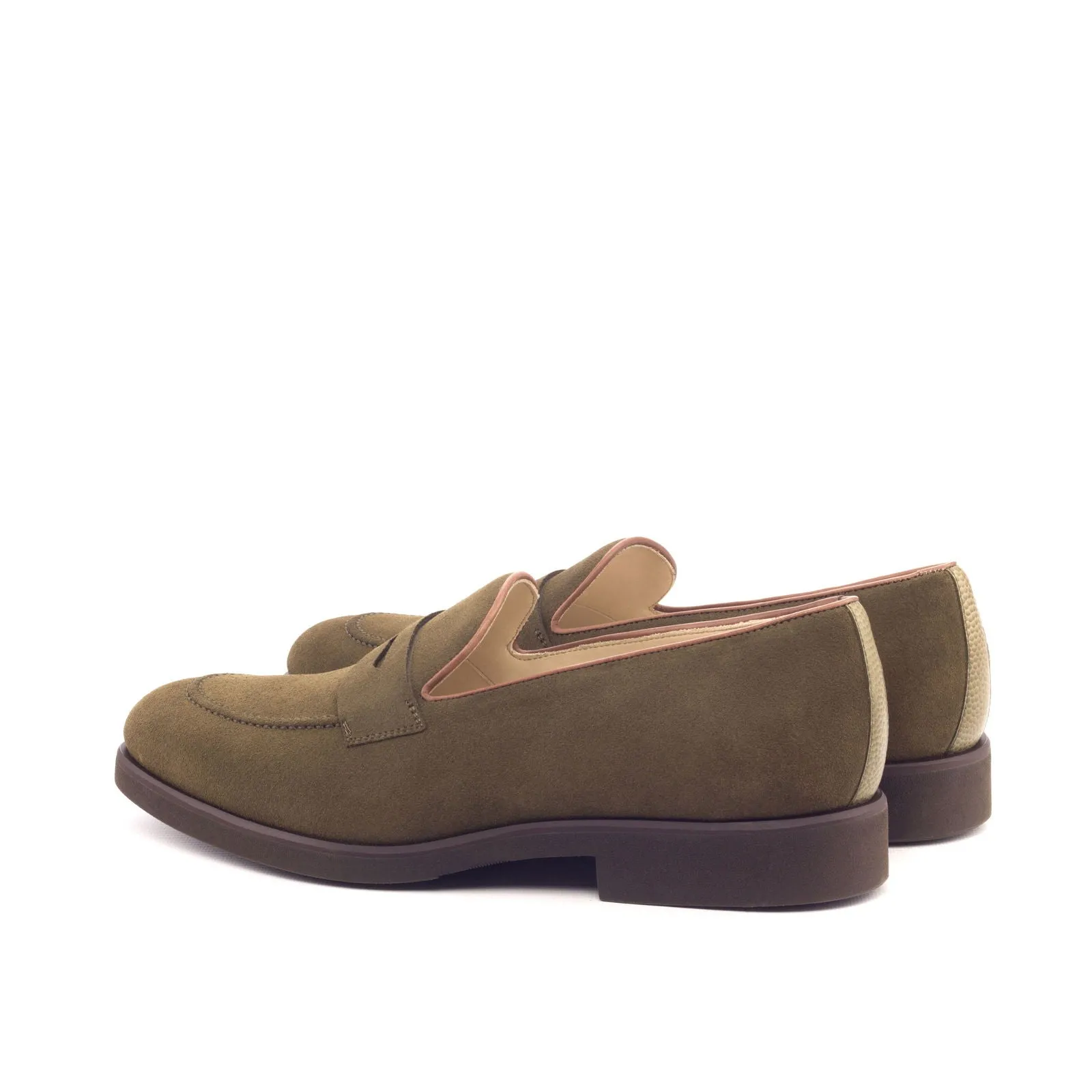 Men's Loafer Leather Shoes Wide Plus Size Brown Green 3170