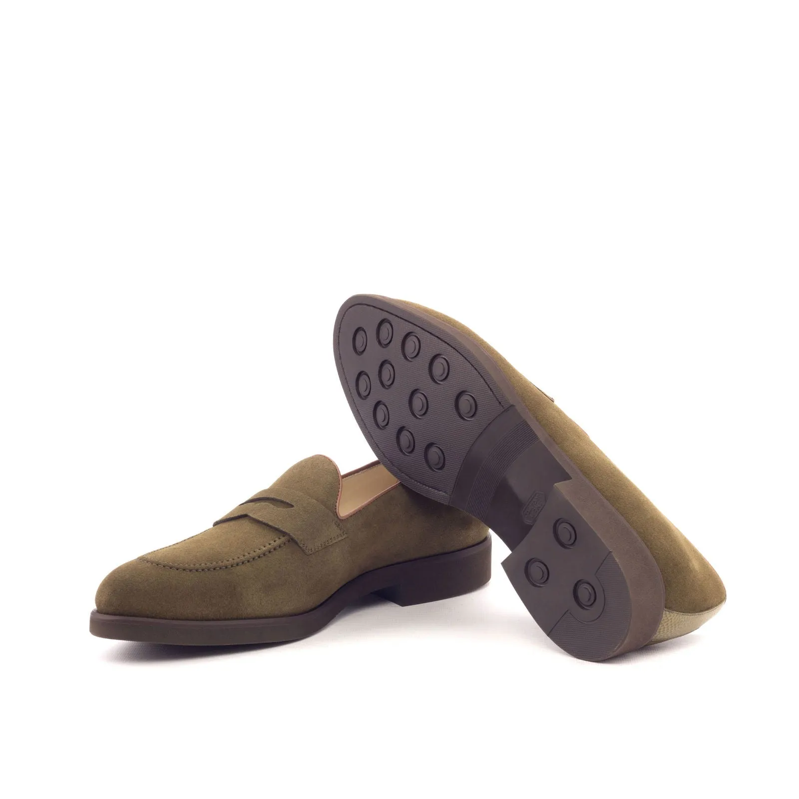 Men's Loafer Leather Shoes Wide Plus Size Brown Green 3170