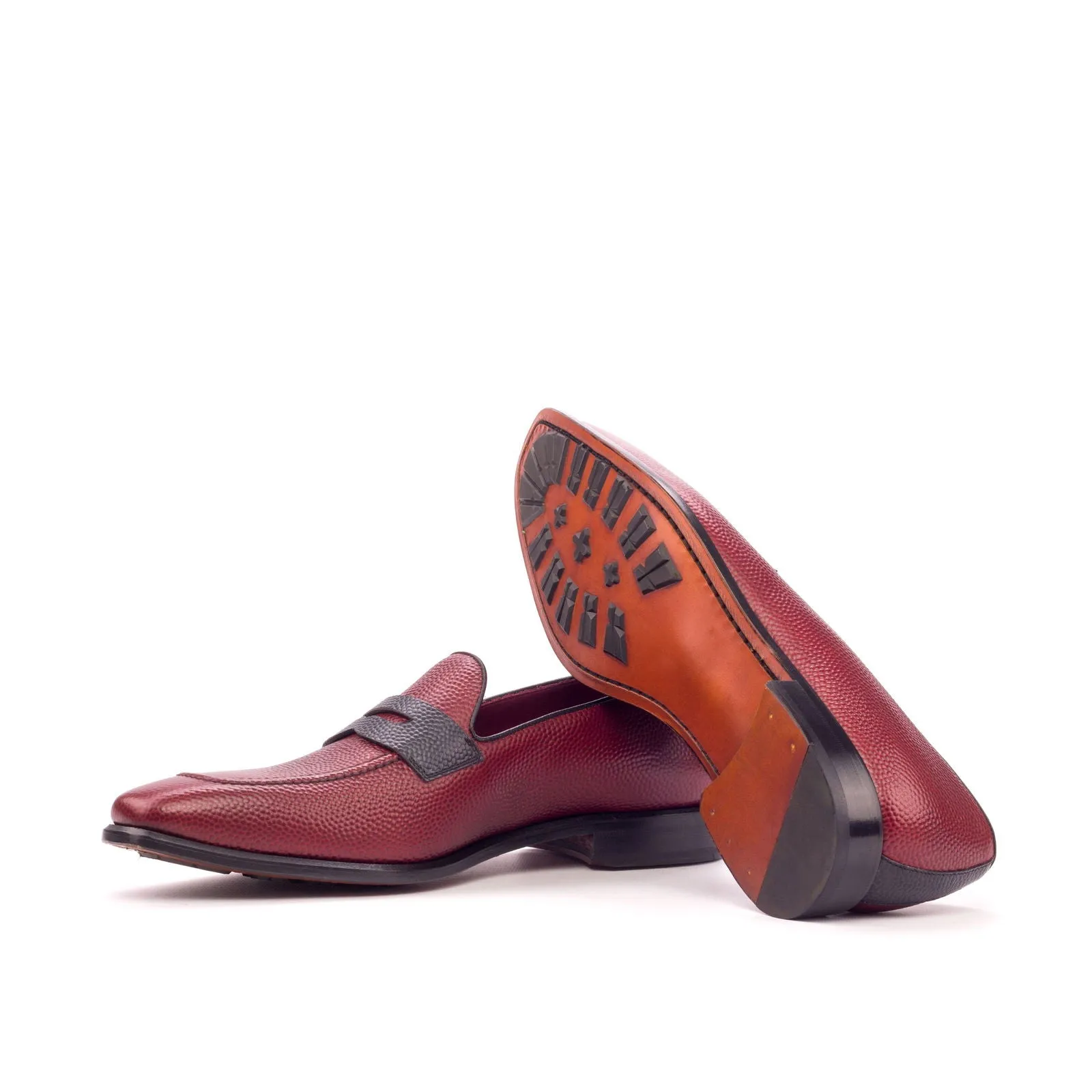 Men's Loafer Leather Shoes Wide Plus Size Red Black 3423