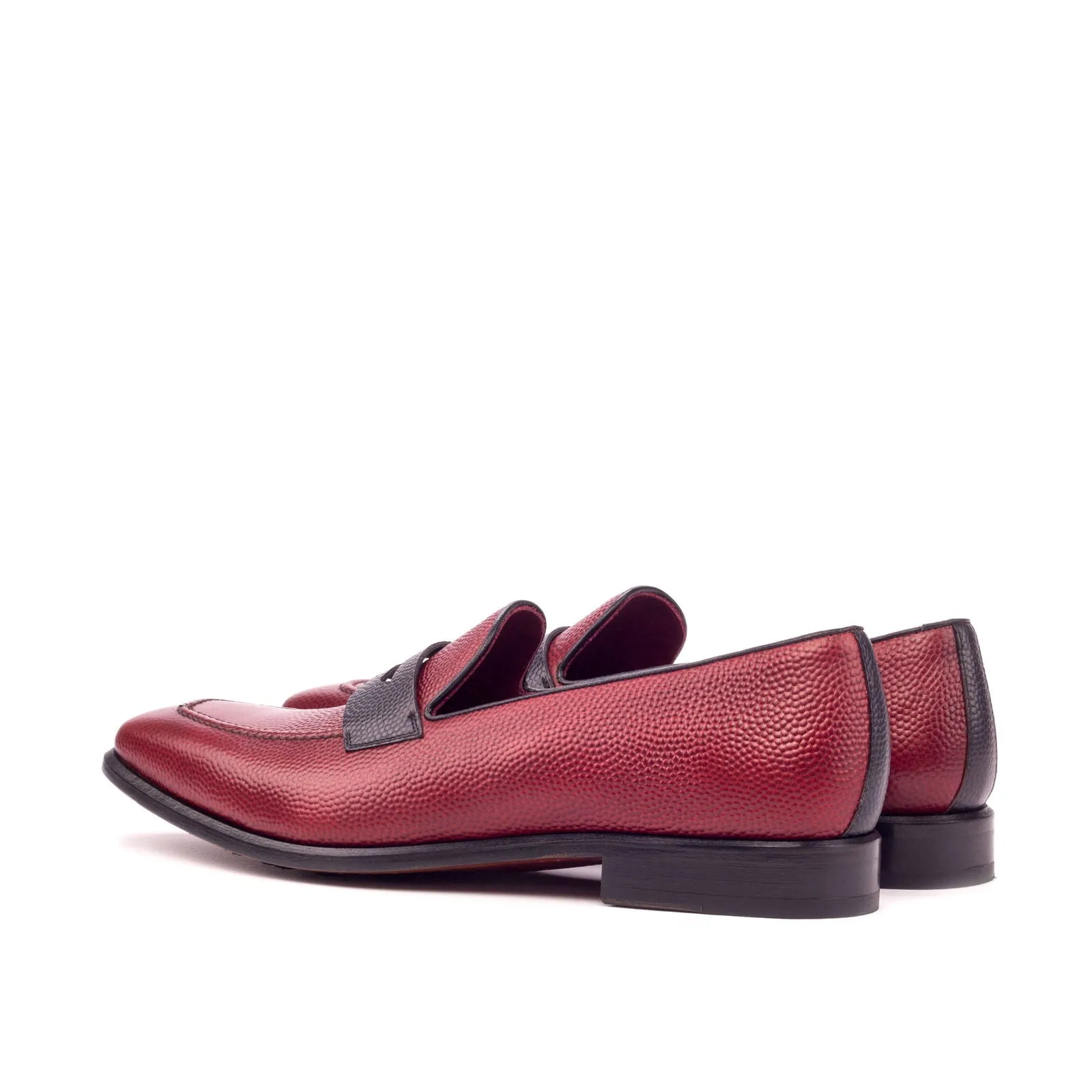 Men's Loafer Leather Shoes Wide Plus Size Red Black 3423