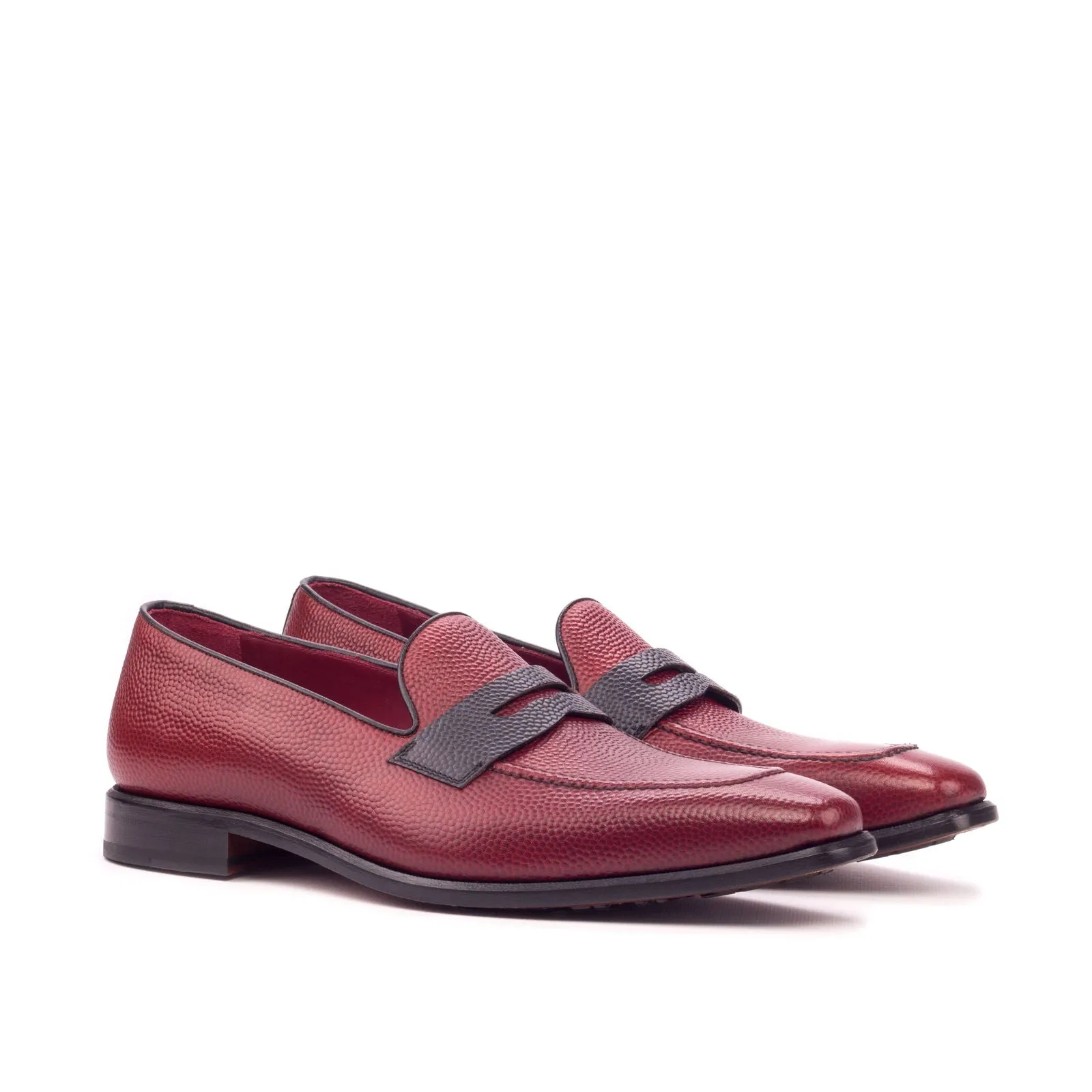 Men's Loafer Leather Shoes Wide Plus Size Red Black 3423
