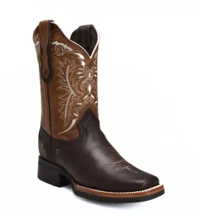 Men's Western Boots 512 Brown: Square Toe Cowboy & Rodeo Boots in Genuine Leather