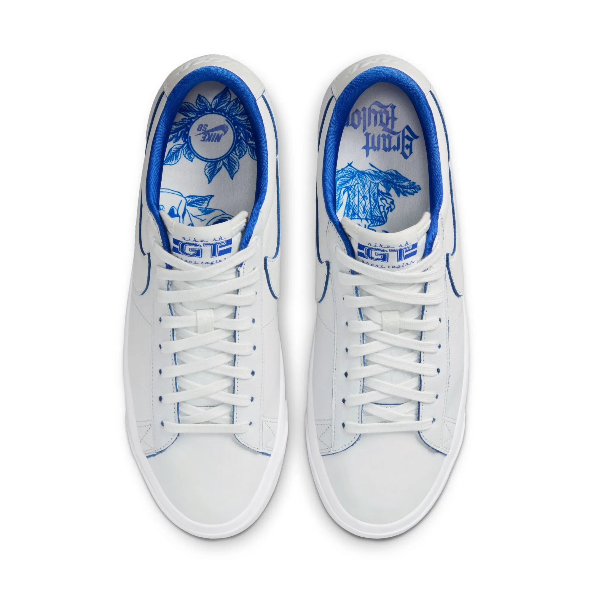 Nike SB Blazer Low Pro GT Premium Skateboard Shoe - Summit White/Game Royal-Summit White